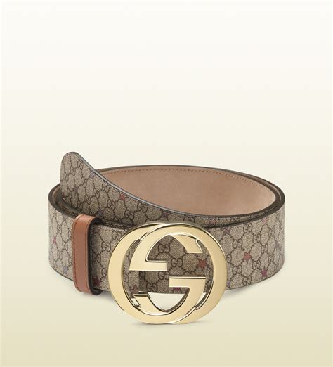 Gucci Supreme Canvas Belt with Interlocking G Buckle in Brown (beige ...