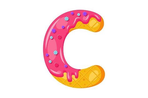 Donut cartoon C letter illustration | Donut cartoon, Bold fonts, Letter ...