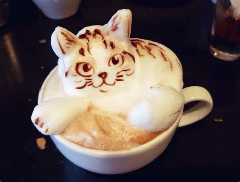 ﾈｺﾁｬﾝ Cute Kitty Latte Art ♡ Coffee Latte Art, Coffee Fan, Cat Coffee ...