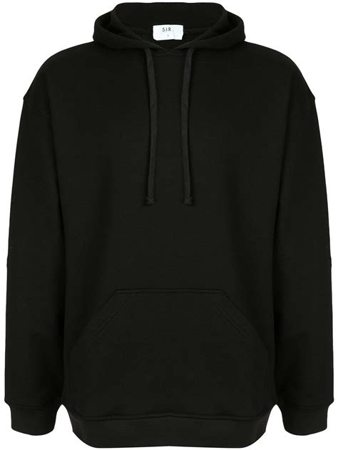 SIR. oversized drawstring hoodie - Black in 2021 | Plain black hoodie ...