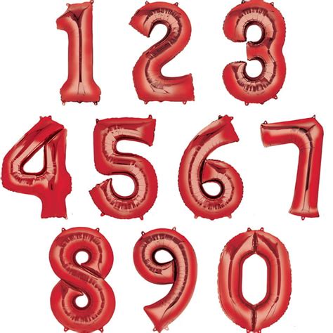 Mylar Red Number Balloons (each) - Size Number 2 - Walmart.com ...