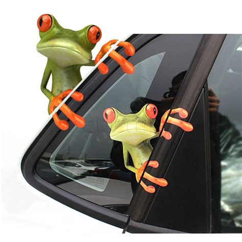 3D Frogs Funny Car Stickers Cartoon Car Styling Vinyl Decal Sticker ...