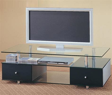 Contemporary Glass TV Stand with Drawers | Marjen of Chicago | Chicago ...