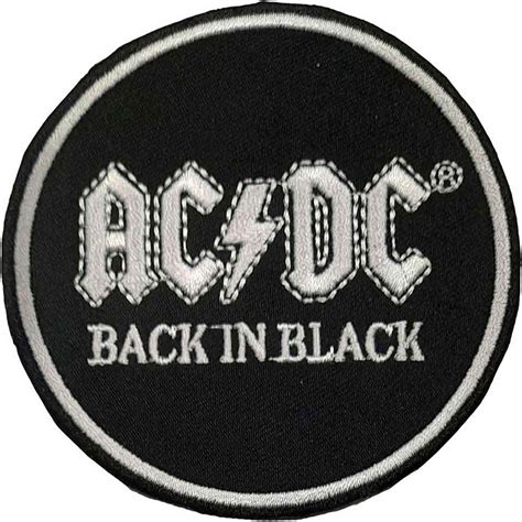 AC/DC Standard Woven Patch: Back In Black Circle. Wholesale Only ...