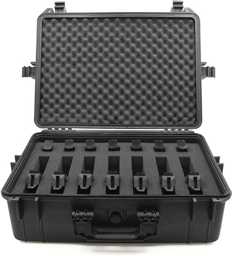 CASEMATIX 23" Customizable 7 Pistol Multiple Pistol Case - Waterproof ...