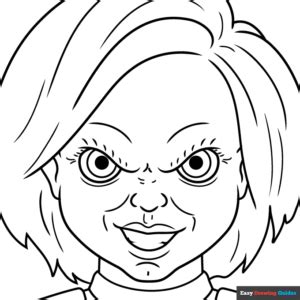 Chucky Face Coloring Page | Easy Drawing Guides