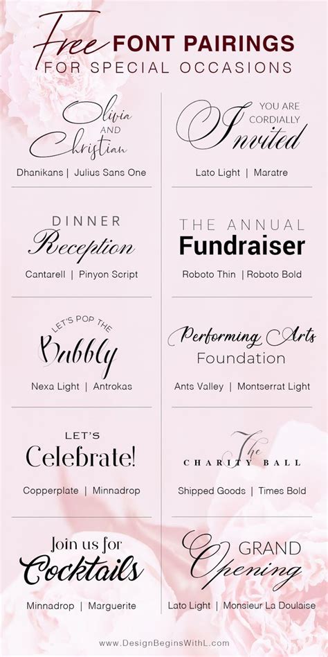 Fabulous Free Font Pairings for Special Occasions | Free script fonts ...