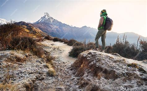 Premium Photo | Trekking in himalaya mountains