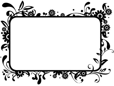 Free Page Border Designs Flowers Black And White, Download Free Page ...