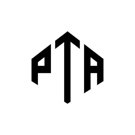 PTA letter logo design with polygon shape. PTA polygon and cube shape ...