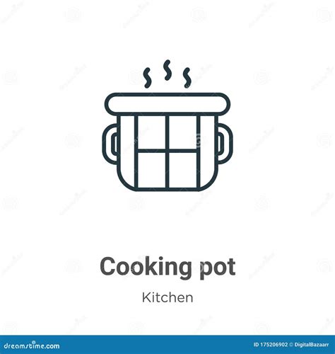 Cooking Pot Outline Vector Icon. Thin Line Black Cooking Pot Icon, Flat ...