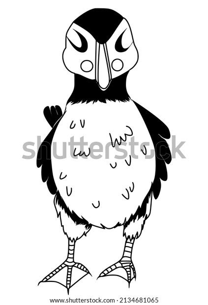 Cute Puffin Bird Cartoon Vector Drawing Stock Vector (Royalty Free ...