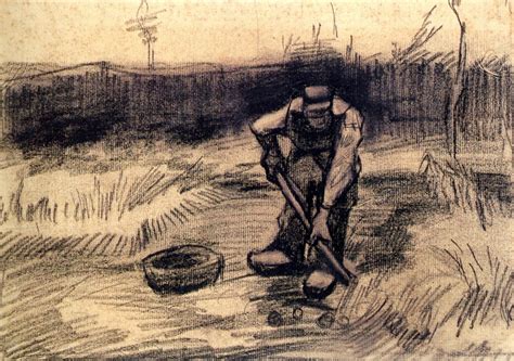 Peasant Lifting Potatoes - Vincent van Gogh - WikiArt.org ...