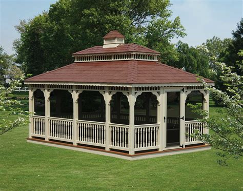 Vinyl Double Roof Rectangle Gazebos | Gazebos by Style ...