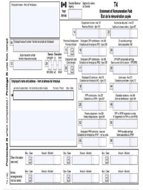 T4 Statement Of Remuneration Paid Fillable Form - Printable Forms Free ...