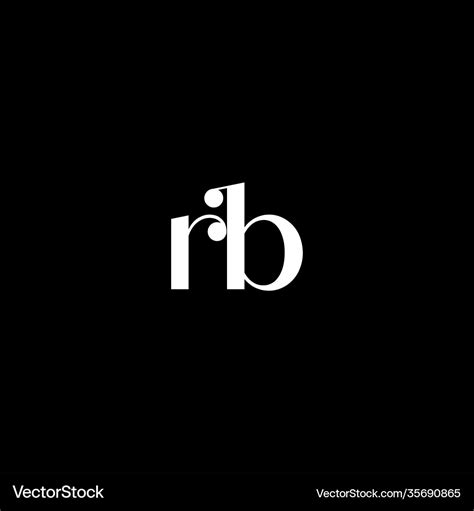 R b letter logo abstract design on black color Vector Image