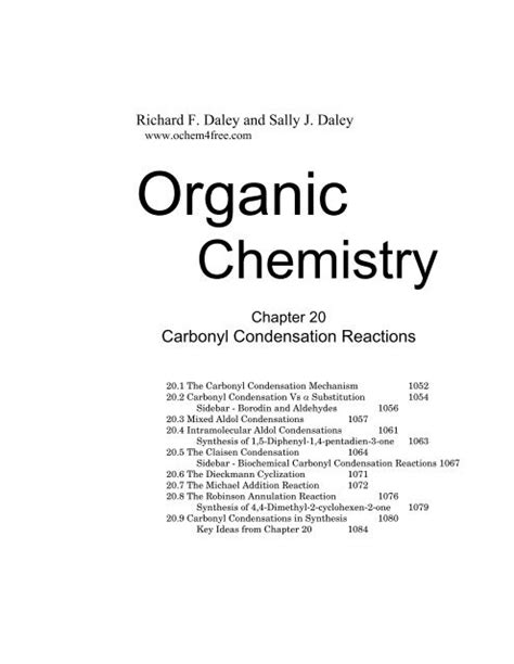 Carbonyl Condensation Reactions