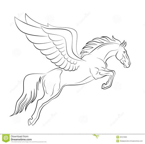 Pegasus Stock Photo - Image: 28121860 | Pegasus drawing, Horse drawings ...