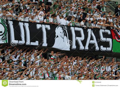 Legia Warsaw fans editorial photography. Image of champions - 55195442