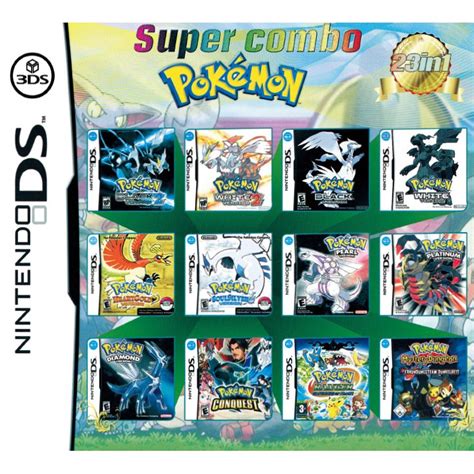 Pokemon NDS 23 in 1 Game Cartridge Mario Multicart for Nintendo DS NDSL ...