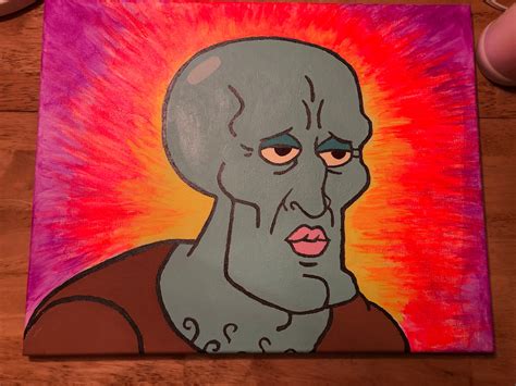 Handsome Squidward Painting | Etsy