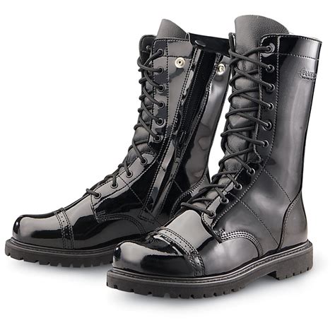 Men's Bates™ Hi - shine Paratrooper Boots, Gloss Black - 120238, Combat ...