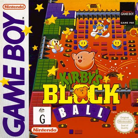 Kirby's Block Ball (1995) Game Boy box cover art - MobyGames