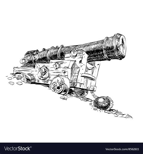 Cannon pirate graphics Royalty Free Vector Image