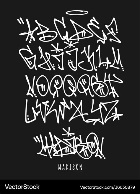 Street graffiti tag font handwritten typography Vector Image