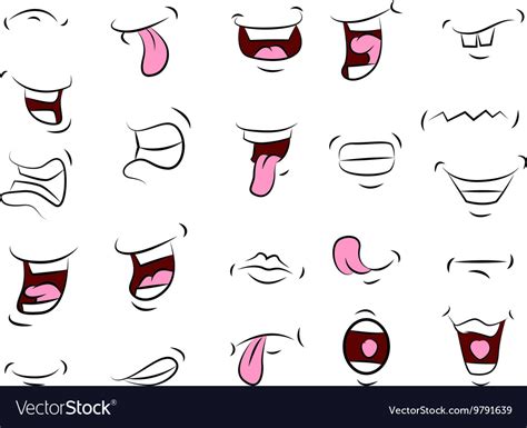 Set of mouths cartoon for your design Royalty Free Vector