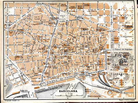 Barcelona old map - Old map barcelona (Catalonia Spain)