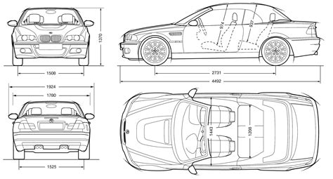 BMW M3 E46 2007 Blueprint - Download free blueprint for 3D modeling