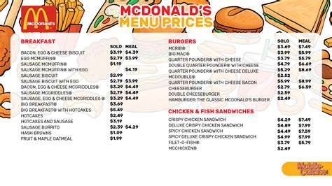 Updated McDonald's Menu Prices: Breakfast, Meals And Drinks, 44% OFF