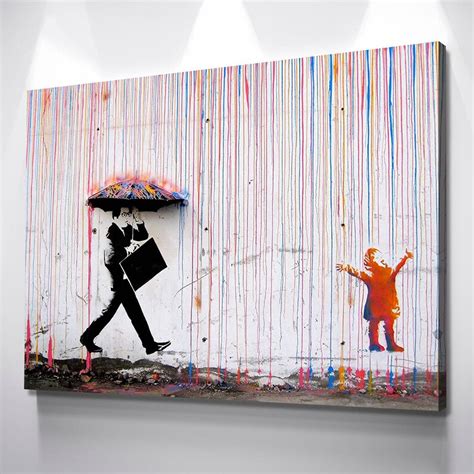 BANKSY Style Colored Rain Banksy Print Banksy Poster Banksy | Etsy