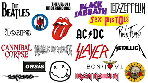 History of rock band logos from the 1960s to the present day