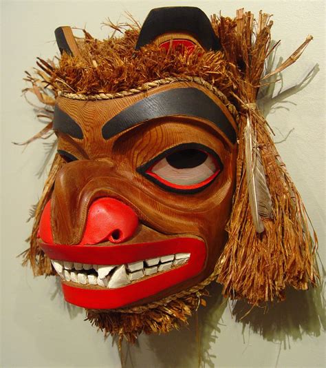 Grizzly Bear Mask, by Lawrence Knowles. Haida. Red Cedar, cedar bark ...