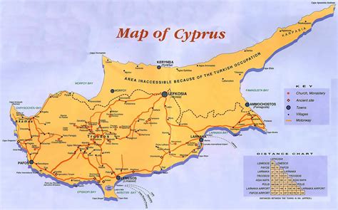 Detailed guide map of Cyprus | Cyprus | Asia | Mapsland | Maps of the World