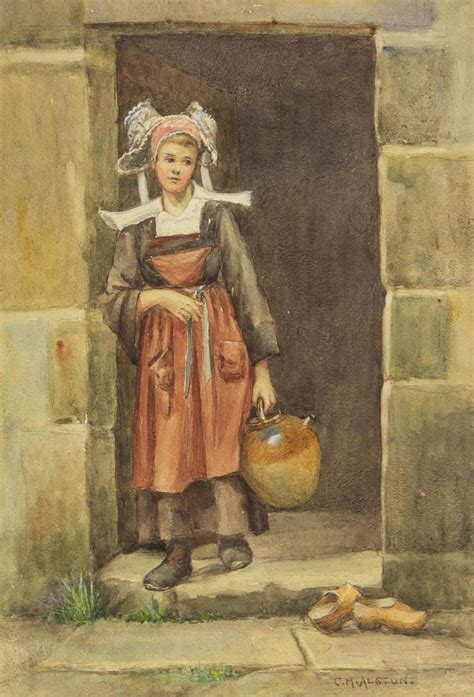 Lot - Charlotte M. Alston, British (act. 1887-), A Breton girl in a ...