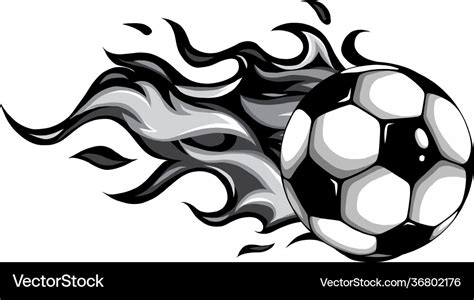 Soccer ball on fire design Royalty Free Vector Image