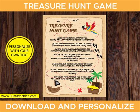 Treasure Hunt Party Game | Treasure Hunt Game Instructions & Clues ...