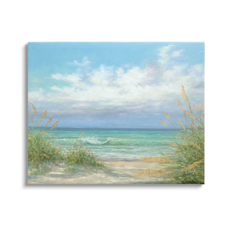 Sea Shoreline Horizon Scenery Coastal Painting Gallery Wrapped Canvas ...