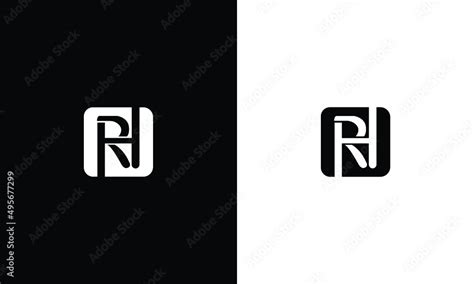 RH Logo Letter Initial Logo Designs Template with white and Black ...