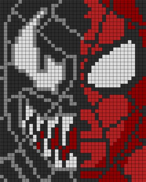 Spiderman N Venom Perler Perler Bead Pattern | Bead Sprites ...