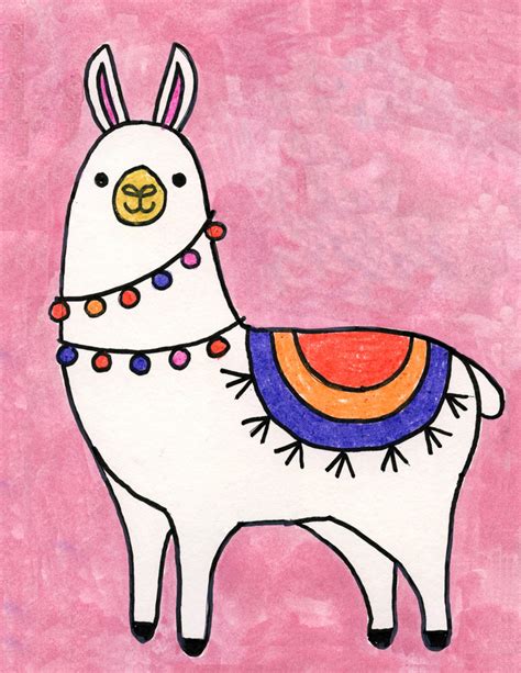 Easy How to Draw a Llama Tutorial and Llama Coloring Page