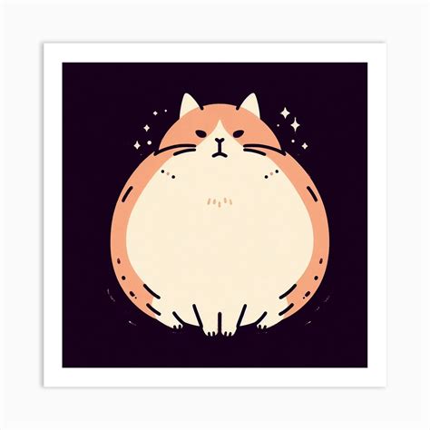 Fat Cat Art Print by DREAMERARTS - Fy