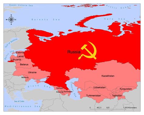 Soviet Union Map/Union of Soviet Socialist Republics (USSR) | Mappr