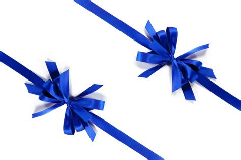 Blue gift ribbon with bow — Stock Photo © Tiorina #20150059