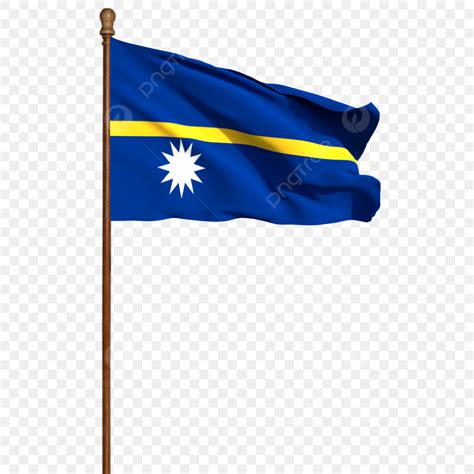 Flag Pole White Transparent, Nauru Flag With Pole, Nauru Flag, Nauru ...