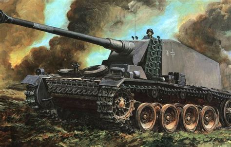 Wallpaper figure, art, art, Emil, Stubborn Emil, Self-propelled gun on ...