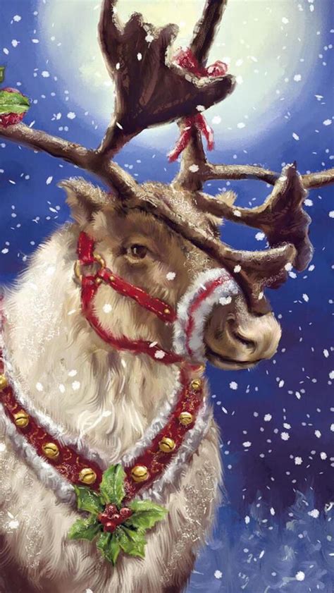 Reindeer | Винтажные рождественские открытки, Рождественские ...